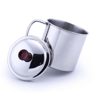 แก้วน้ำ สแตนเลส พร้อม ฝาปิด กันฝุ่นละอองลงแก้ว กระบอกใส่น้ำ แก้วกาแฟ ถ้วยใส่น้ำ ใส่อาหาร แคมป์ปิ้ง