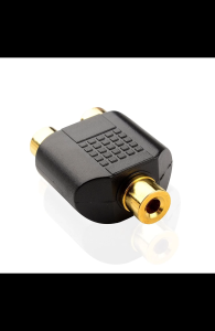 3.5mm Stereo Jack Female to 2-RCA Coupler Gold Plated