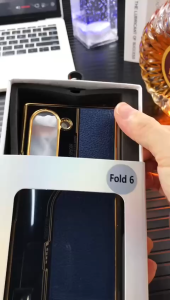 Case Electroplated Chrome For Samsung Galaxy Z FOLD 4 / Z FOLD 5 / Z FOLD 6 Ultra thin Leather Case IP-212