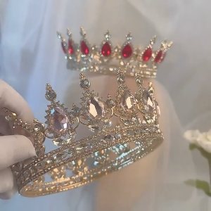 Luxury Queen Crown Royal King Crown Metal Round Pageant Wedding Birthday Prom Tiara Sagala Crown Full Headpieces