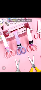 "MJ Z&C SHOP" Cartoon Kids Safety Round Head Scissors Student Paper Cutting Art School Supplies