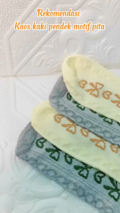 TYKS94 Kaos Kaki Pendek Wanita Ankle Socks Ala Semata Kaki Rajut Pita Warna Polos