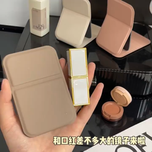 Mini Makeup Mirror Portable Compact Pocket Mirror Folding Makeup Mirror High-quality Portable Makeup Mirror Single-side Creative Women Solid Color Makeup Mirror