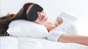 Sleep Eye Mask Travel Memory Foam 3D Deep Contoured Eyes Cover Zero Pressure Concave Comfortable Cooling Mask Blindfold for Adult Night Sleep Eyes Cover with Foam Ear Plugs for Sleeping Soft Breathable Eye Cover