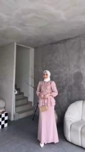 Mesya Mermaid Dress Pesta Kondangan Terbaru2024 Gamis Ceruty Babydoll Mix Brukat Mewah Elegan Free Ongkir