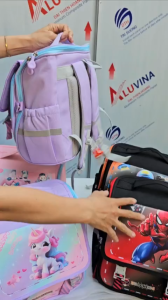 Cặp xách ba lô đi học siêu nhẹ chống gù cho bé tiểu học lớp 1-6 MINKBABY
