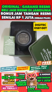 DIGITEC ORIGINAL - DIGITEC DS-8100 THT DG 8100 DIGITEC 8100 DS8100THT - Men TR - Resin - Hitam - Diameter 45 CM - Jamdunia / Jam dunia JD18 Jam Tangan Pria Cowok Anti Air Digital Analog DEL01