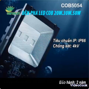 Đèn pha led COB 20W.30W.50W chiếu sáng ngoài trời 5054 Đủ Công Suất - chiếu sáng biển quảng cáo sân vườn- Bảo hành 2 năm