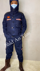 ÁO jean bảo hộ thợ hàn khoét lỗ dùng quạt vải tốt kèm quạt MEDOW_A62