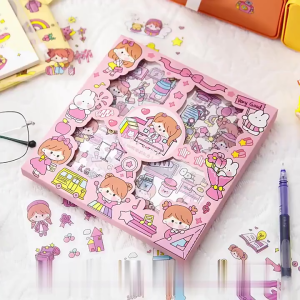 Stiker Momo Kartun Korea Motif 2D Anti Air 1 Box 100 Lembar MIX
