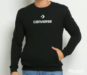 jaket sweater convs crewneck cowok l sweter casual cewek l switer hodi Pria/Wanita Lengan panjang model casual bahan kain flecee warna hitam pakaian ukuran besar / kecil tersedia big size/ jumbo ready size S/M/L/XL/XXL/3XL Bisa COD atau bayar ditempat