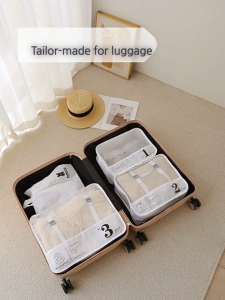 7Pcs travel organizer luggage suitcase pouch Foldable Waterproof Set Travel Thickened zip storage bag Suitcase Bag