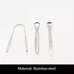 KOZI Stainless Steel Tongue Scraper Tongue Reusable Brush Cleaning Oral Scraper Keep Care Fresh Breath Improve Oral Hygiene Tongue Cleaner Tools
