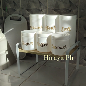 Hiraya Ph Coffee Canister Set of 4 pcs 500ml with Spoon & Label Airtight Plastic Jar Garapon Pantry Kitchen Condiments