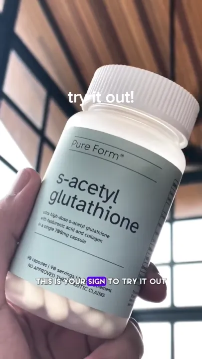 Pure Form S-Acetyl Glutathione Hyaluronic Acid Collagen Anti Aging & Antioxidant & Reducing Wrinkles & Whitening Skin 90 Capsules