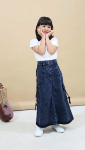 rok jeans viral anak perempuan rok jeans cargo