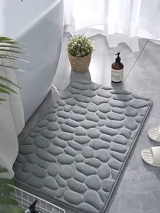 Bathroom Floor Mat Anti Slip Cobblestone Embossed Bath Pad Washable Anti-slip Bath Mat