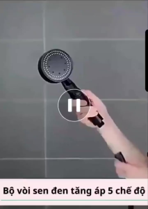 Vòi Sen Nhà Tắm Tăng Áp Chất Liệu Nhựa ABS Cứng Bền Đầu Vòi Hoa Sen Tăng Áp Điều Chỉnh 5 Chế Độ Nước Áp Suất Cao TIDO TIDO