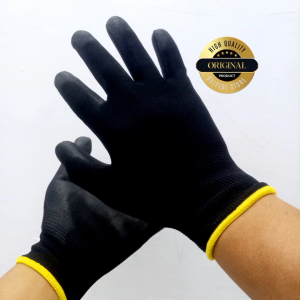 Sarung Tangan Kerja Poliester Nilon Hitam - Sarung Tangan Proyek
