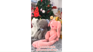 N0027 ตูเต็งร้อน ตูเต็ง เน่า รอบเน่า กระต่ายใส่ชูดบาลเลียง เนื้อผ้าเน่ม ของเล่น Ribbit bear toy