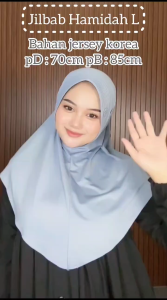 HIJAB SPORT BERGO HAMIDAH SIZE L JERSEY PREMIUM