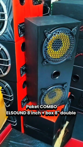 Paket Combo Speaker Elsound 8 Inch plus box 8 Double Dan Ram 8 Inch