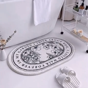 พรมเช็ดเท้าสไตล์เรียบหรู พรมปูพื้นสําหรับห้องนอน หนานุ่ม กันลื่น