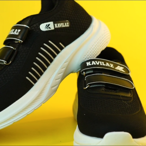 KAVILAZ true style yourself sepatu sekolah anak laki-laki perempuan hitam putih perekat size 28-40