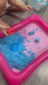 ทรายแม่เหล็ก แม่พิมพ์19ชิ้น+กล่องเก็บ ทรายเด็ก ของเล่นทรายสำหรับเด็ก