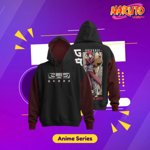 Hoodie Jumper HSCLO Gaara Kazekage Anime Manga Naruto Pullover Sweatshirt Bahan Fleece Ukuran Jumbo Big Size XS S M L XL XXL 3XL 4XL 5XL