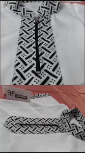 FAFAKIDS Jubah Bayi Muslim motif list batik Lengan Pendek ZIPER GRATIS PECI