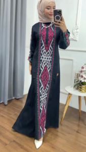 KAMILA DRESS Polos Twill Kombinasi Tenun Troso
