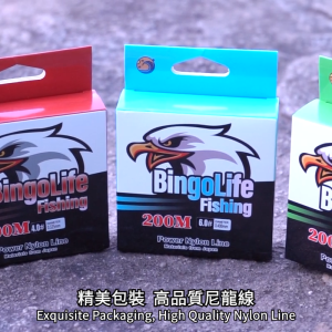 Bingolife Senar Pancing Nilon Jepang Kuat 200m Hijau 0.128mm Merah Biru Anti Keriting Fishing Line 21kg