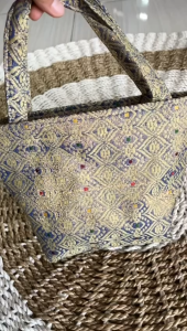 Tas Songket Kanvas untuk Tas Mukena Totebag Dompet Belanja dan Lain Lain handlebag slimbag