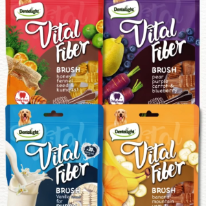 Dentalight Vital Fiber Dog Treats Grain-Free Dog Snacks Brush-Shaped Treats For Dogs 80g