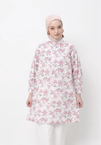 MFMW Halyu Tunik Broken White Motif Bunga
