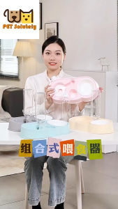 3 in 1 Pet Bowl Tempat Makan Minum Cemilan Kucing Anjing Universal Set