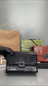 Tas Selempang Wanita Croco Mini Tali Rantai Pesta Kondangan Terbaru Sling Bag - Emelia Bag