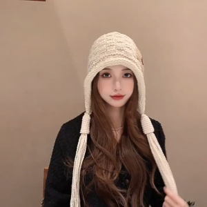หมวกแฟชั่น หมวกกันหนาว หมวกไหมพรมกันหนาว สไตล์เกาหลี หมวกขนสัตว์ หมวกฤดูหนาวที่อบอู่ พร้อมส่ง