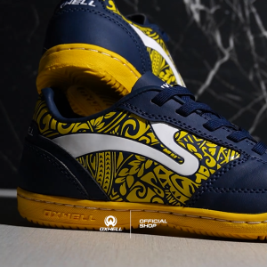 Oxwell Monoculus - Sepatu Futsal Anak Laki-laki Junior Brand Lokal Berkualitas Navy Kuning