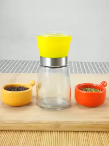 Dụng Cụ Xay Tiêu Thuỷ Tinh Trong Suốt Kèm Nắp Đậy Lọ Xay Hạt Cầm Tay Bằng Inox 304 An Toàn Nhỏ Gọn