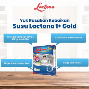 LACTONA GOLD 1+ Susu Pertumbuhan Anak 1-3 Tahun 800 Gram