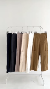 ALOHA Jolin Pants 813 - Highwaist Loose Cargo Cullote Pants | Celana Panjang Cargo Wanita