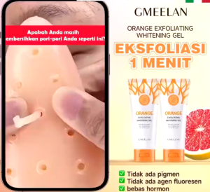 Gmeelan Orange Exfoliator Gel 50g Whitening Gel for Face Whitening Gel Deep Cleansing Blackhead Removal Face Scrub / NASA GROSIR