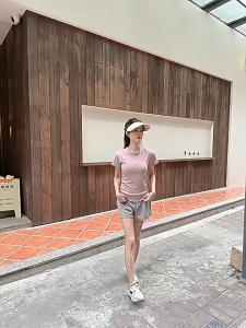 เสื้อออกกำลังกาย เสื้อกีฬา เสื้อยืดแขนสั้น หลังซีทรู ผ้ายืดลื่น #PTX012