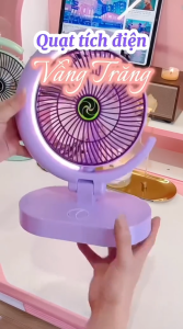 Quạt Để Bàn LIPPANY 3 Tốc Độ Đèn Ngủ LED Có Thể Gấp Gọn Tương Thích Máy Tính - Màu Pastel