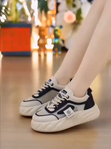 (FullBOx) Giày Thể Thao Nữ Sneaker Phối Màu Lưới Thoáng Khí Thời Trang Đế Cao 4cm VZEAZ