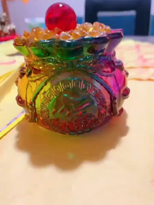 风水轩 百福缸 聚宝盆 FENG SHUI 风水 水晶 元宝 元寶 黃水晶琉璃聚寶盆 開運 招財 納福 招财聚财 家居裝飾風水佈局擺件 新年 開業禮品吉祥物