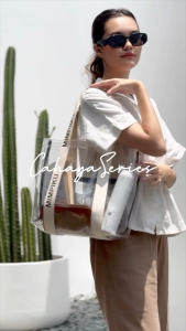 Tas Cahaya Serries: Tas Canvas Premium Selempang Bahu Transparan Wanita Multifungsi Keren Korean Style