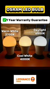 [10 PCS SET] SIRIM OSRAM LED BULB E27 4.9W/8.5W/10W/13W A60 A70 ENERGY SAVING BULB 3000K WARM WHITE/ 4000K COOL WHITE/ 6500K DAYLIGHT